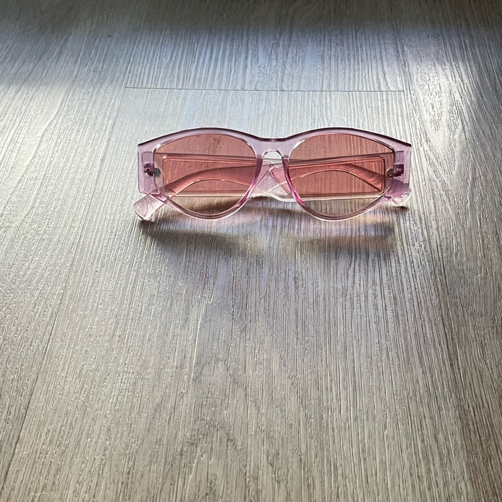 otra poppy clear pink oval retro y2k statement sunglasses eyewear NEW